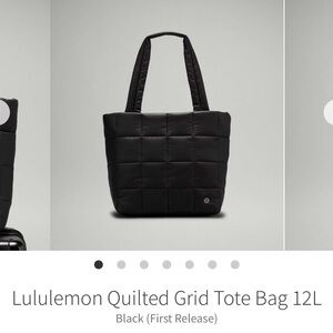 Lululemon Black Quilted Tote Bag